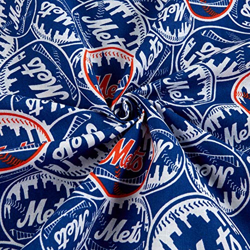 Fabric Traditions MLB New York Mets Cotton Broadcloth Fabric by Th...