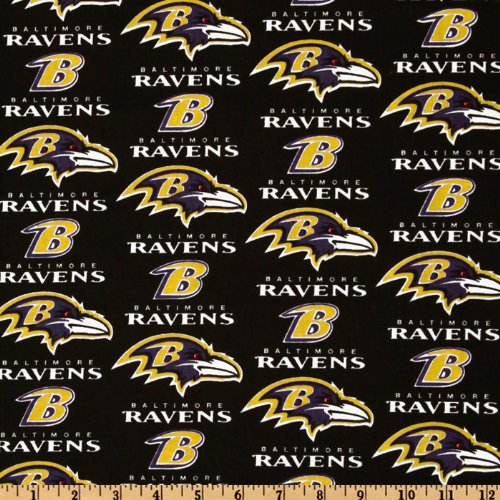 Fabric Traditions NFL Cotton Broadcloth Baltimore Ravens Black/Pur...