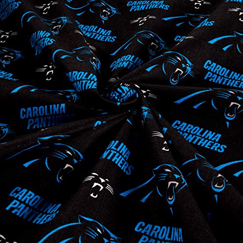 Fabric Traditions NFL Cotton Broadcloth Carolina Panthers Black/Bl...