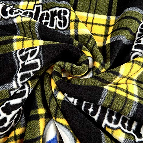 Fabric Traditions NFL Pittsburgh Steelers Plaid Fleece Black/Yello...