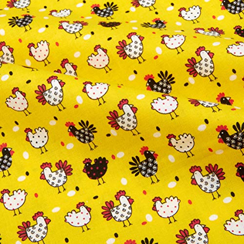 Fabric Traditions Novelty Print Mini Chickens Yellow Fabric by the...