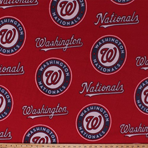 Fleece Washington Nationals Red MLB Baseball Sports Fleece Fabric ...