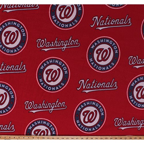 Fleece Washington Nationals Red MLB Baseball Sports Fleece Fabric ...