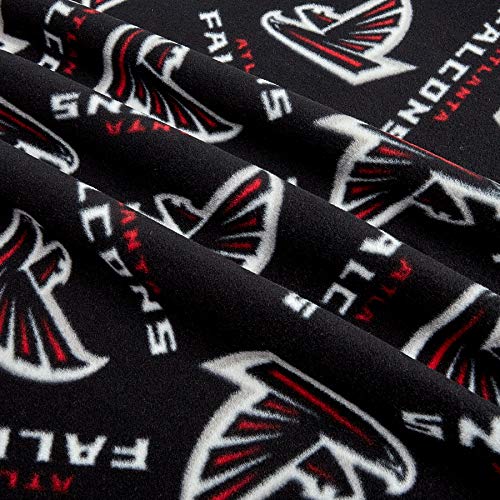 NFL Atlanta Falcons Football Print Fleece Fabric By the Yard