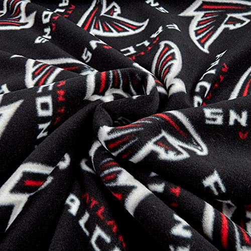 NFL Atlanta Falcons Football Print Fleece Fabric By the Yard