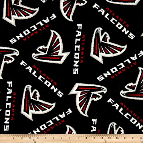 NFL Atlanta Falcons Football Print Fleece Fabric By the Yard