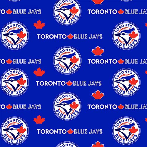 Toronto Blue Jays MLB Baseball in Blue 58 Wide 100% Cotton Fabric...