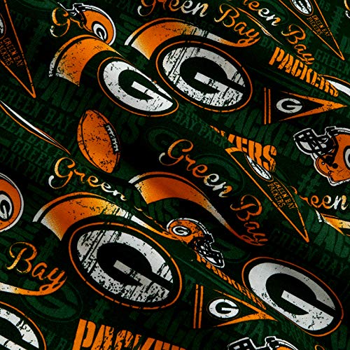 Traditions NFL Cotton Broadcloth Bay Packers Retro , Green Fabric ...