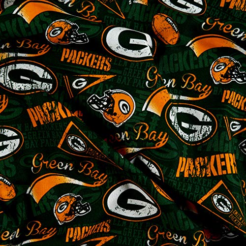 Traditions NFL Cotton Broadcloth Bay Packers Retro , Green Fabric ...