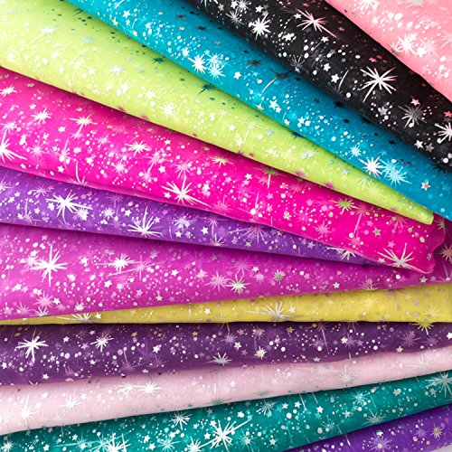 Star Bursts Sheer Organza 58 Inch Wide Fabric by the Yard F.E. W...