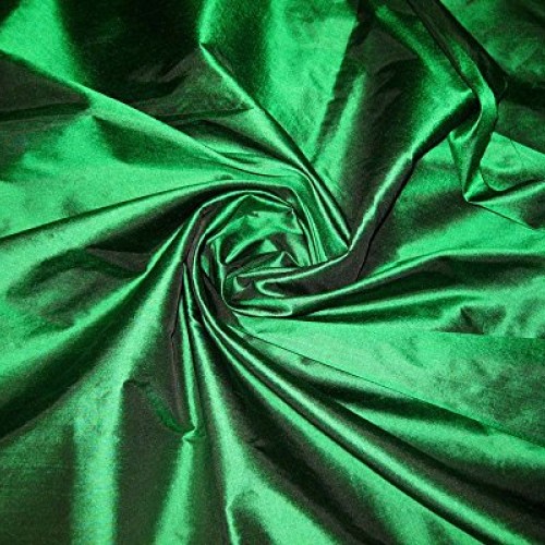 100% Pure Silk Taffeta Fabric Hand Made 40W BTY Emerald Green