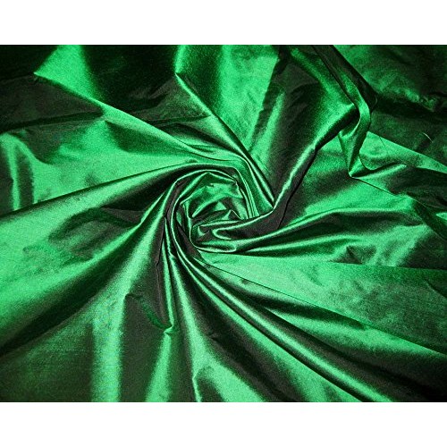 100% Pure Silk Taffeta Fabric Hand Made 40W BTY Emerald Green