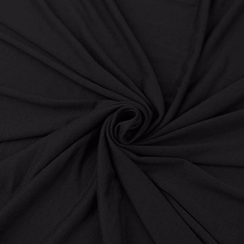 Cotton Spandex Jersey Fabric 10 oz - Solid Colors 2 Yards, Black