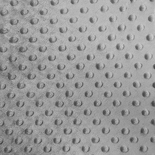 FabricLA Minky Dimple Dot Fabric - Silver - 2 Yards
