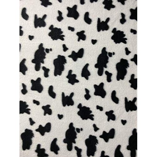 FabricLA Printed Fleece Fabric - 2 Yards Cow