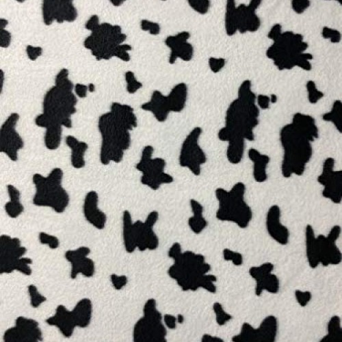 FabricLA Printed Fleece Fabric - 2 Yards Cow