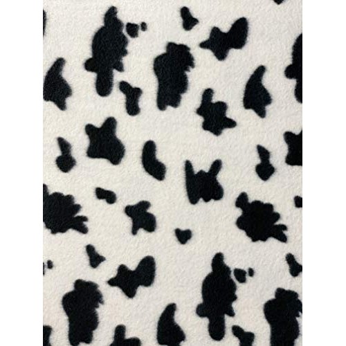 FabricLA Printed Fleece Fabric - 2 Yards Cow