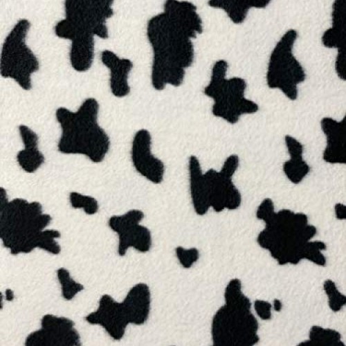 FabricLA Printed Fleece Fabric - 2 Yards Cow