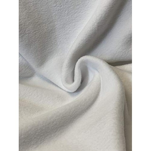 FabricLA Printed Fleece Fabric - 2 Yards Solid - White