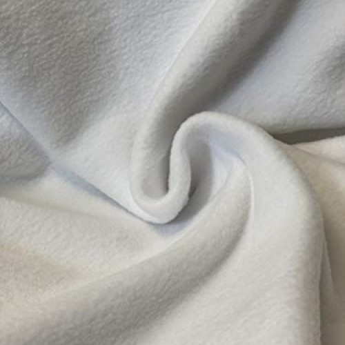 FabricLA Printed Fleece Fabric - 2 Yards Solid - White