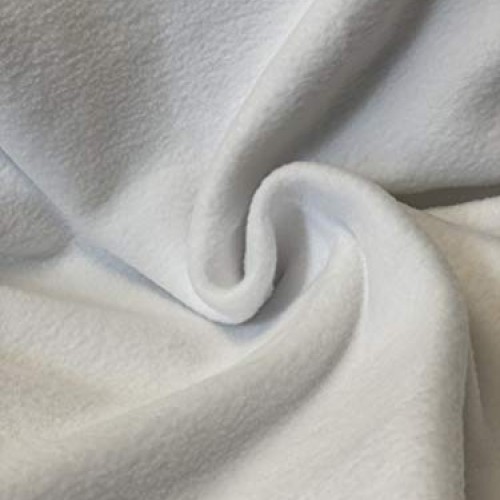 FabricLA Printed Fleece Fabric - 2 Yards Solid - White