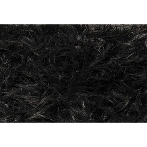 FabricLA Shaggy Faux Fake Fur Fabric - Half Yard Black