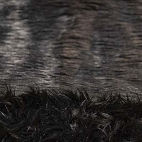 FabricLA Shaggy Faux Fake Fur Fabric - Half Yard Black