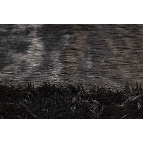 FabricLA Shaggy Faux Fake Fur Fabric - Half Yard Black