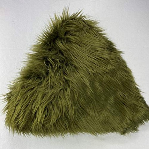 FabricLA Shaggy Faux Fake Fur Fabric - Half Yard Olive