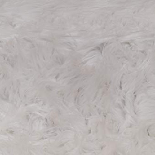 FabricLA Shaggy Faux Fake Fur Fabric - Half Yard White