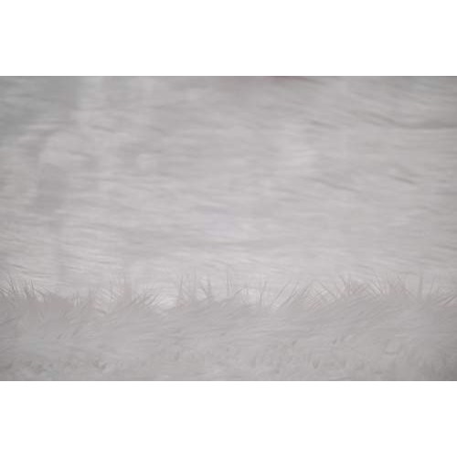 FabricLA Shaggy Faux Fake Fur Fabric - Half Yard White