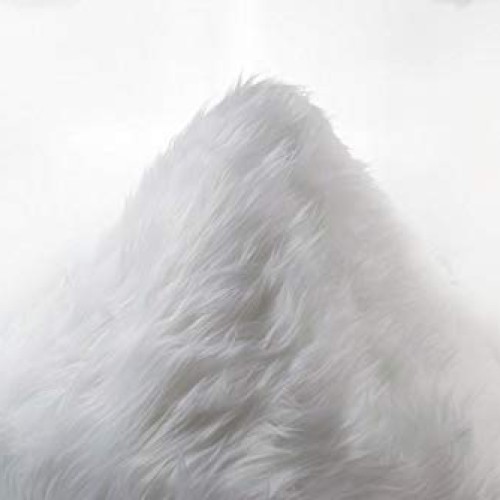 FabricLA Shaggy Faux Fake Fur Fabric, White - 2 Yards