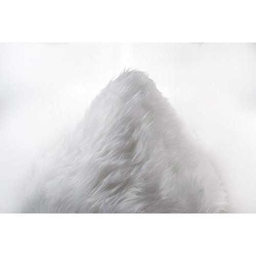 FabricLA Shaggy Faux Fake Fur Fabric, White - 2 Yards