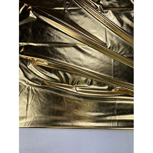 Metallic Foil Lame Spandex Knit Fabric - Gold - 58W 2 Yards