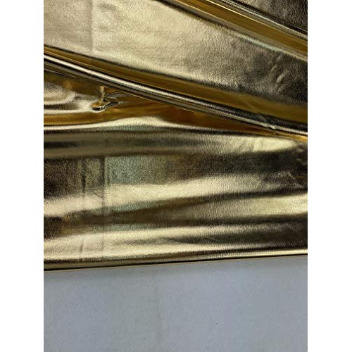 Metallic Foil Lame Spandex Knit Fabric - Gold - 58W 2 Yards