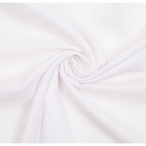 Rayon Challis Fabric 58W White, by The Yard