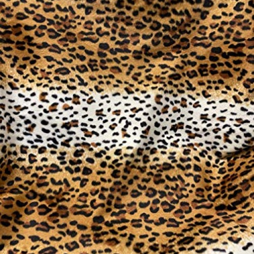 Velboa S-Wave Fabric Short Pile Faux Print - 60 W Cheetah, 1 Yard