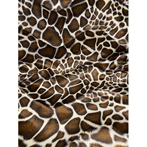 Velboa S-Wave Fabric Short Pile Faux Print - 60 W Giraffe, 1 Yard