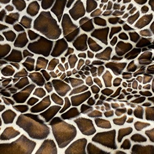 Velboa S-Wave Fabric Short Pile Faux Print - 60 W Giraffe, 1 Yard
