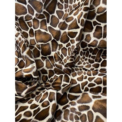 Velboa S-Wave Fabric Short Pile Faux Print - 60 W Giraffe, 1 Yard