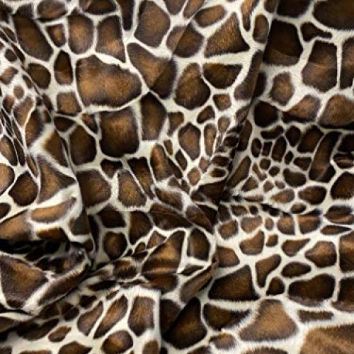 Velboa S-Wave Fabric Short Pile Faux Print - 60 W Giraffe, 1 Yard