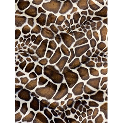 Velboa S-Wave Fabric Short Pile Faux Print - 60 W Giraffe, 1 Yard