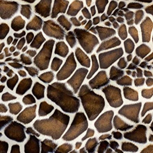 Velboa S-Wave Fabric Short Pile Faux Print - 60 W Giraffe, 1 Yard