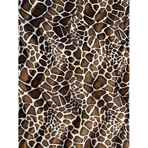 Velboa S-Wave Fabric Short Pile Faux Print - 60 W Giraffe, 1 Yard