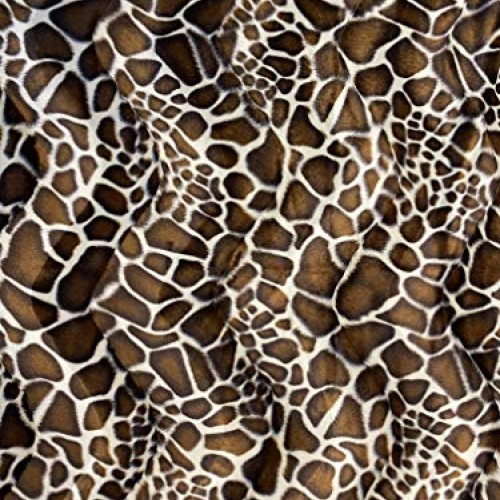 Velboa S-Wave Fabric Short Pile Faux Print - 60 W Giraffe, 1 Yard