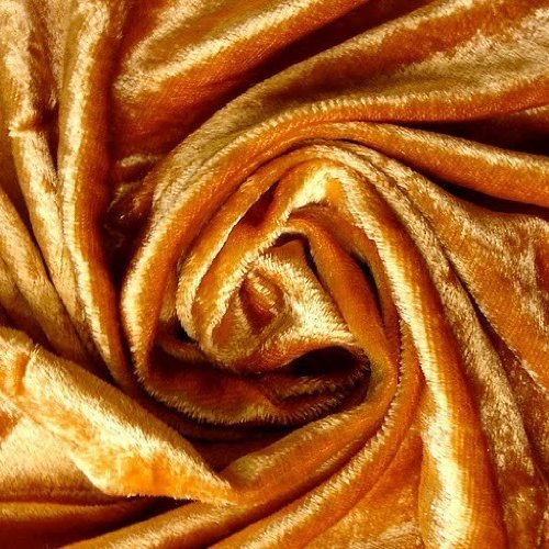 56 Wide Dark Gold Velvet Fabric By the Yard