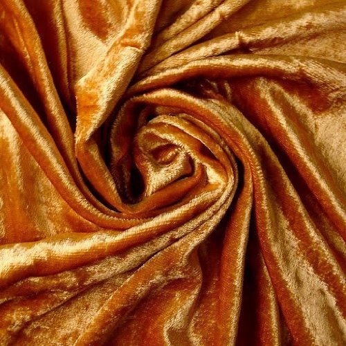 56 Wide Dark Gold Velvet Fabric By the Yard
