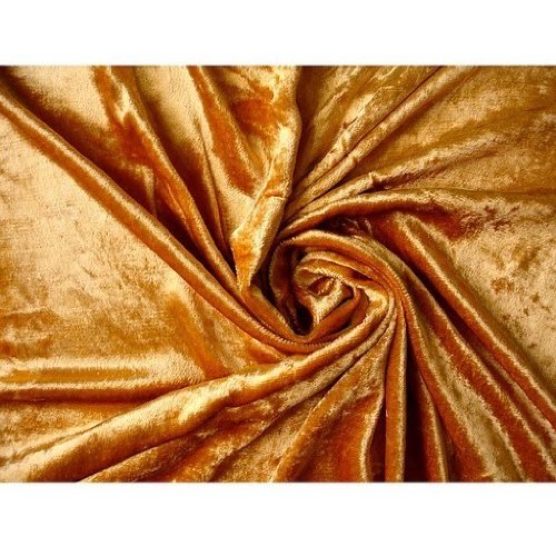 56 Wide Dark Gold Velvet Fabric By the Yard