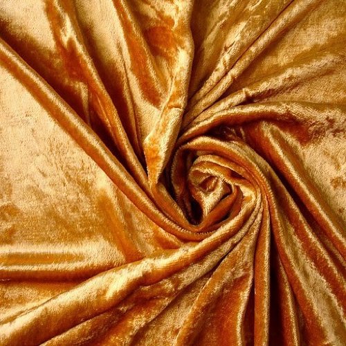 56 Wide Dark Gold Velvet Fabric By the Yard