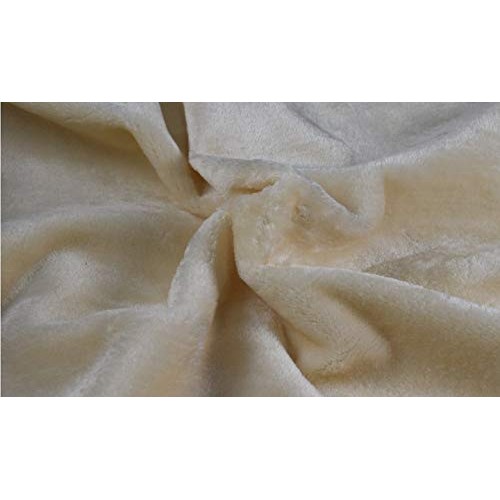 FABRICS-CITY Wool White Faux Fur Rabbit Imitation Soft Fabric Mate...